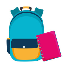 school bag equipment icon vector illustration design
