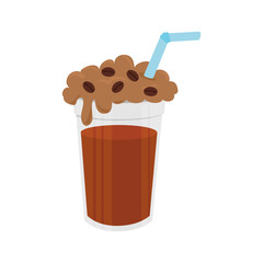 coffee iced delicious icon vector illustration design