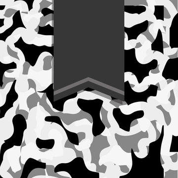 army camouflage with ribbon banner icon image vector illustration design