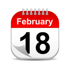 February 18 on calendar icon 