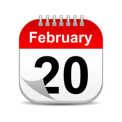 February 20 on calendar icon 