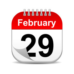 February 29 on calendar icon 