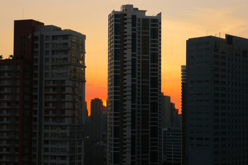Metro Manila Skyscrapers in the Sunset