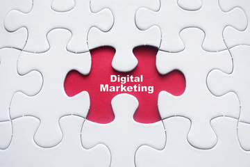 Fototapeta premium Missing puzzle with Digital Marketing word