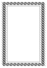 Black and white guilloche vertical frame.  Vector clip art.
