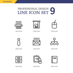 business line icon set