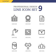 contest line icon set
