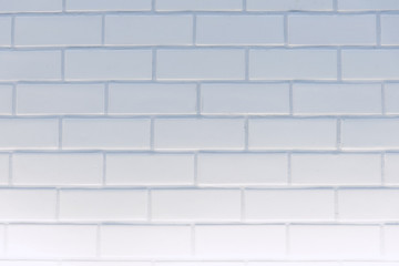Naklejka premium white clean rectangle brick texture wall for background : Abstra