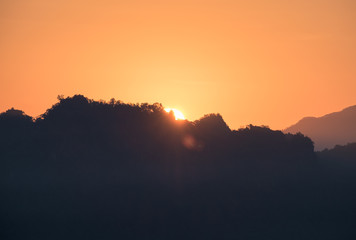 Sunrise shine on mountain