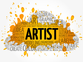 ARTIST word cloud, creative business concept background