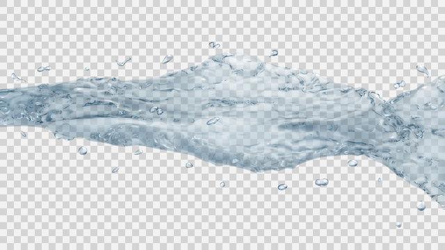 Transparent water jet in light blue colors. Transparency only in vector file
