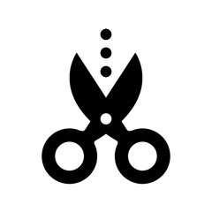 Scissors with cut line