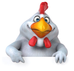Fototapeta na wymiar Fun chicken - 3D Illustration