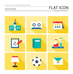 Education Flat icon set