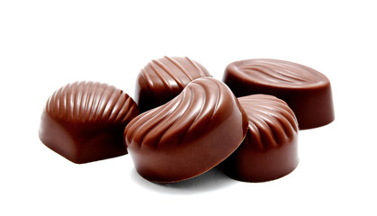 Assortment of chocolate candies sweets isolated