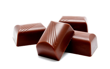 Assortment of chocolate candies sweets isolated