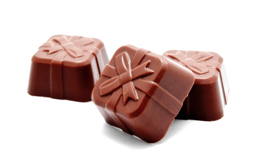 Assortment of chocolate candies sweets isolated