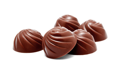 Assortment of chocolate candies sweets isolated