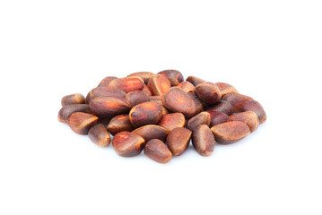 Pine nuts in shell isolated.