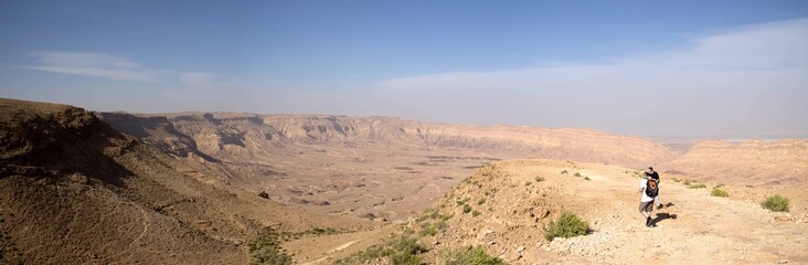 Fototapeta na wymiar Wide angle panorama of Desert landscape