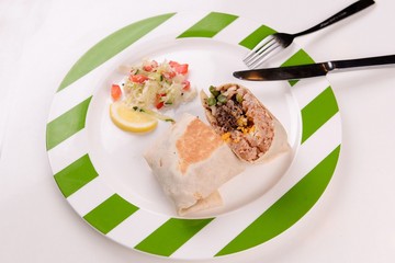 Pork Burrito on a plate