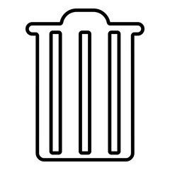 Bin icon - Flat design, glyph style icon - Outline black