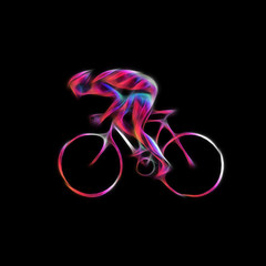 Cyclist in a bike race. Color illustration