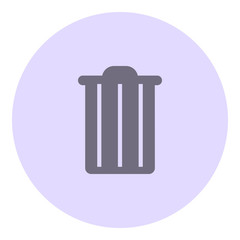 Bin icon - Flat design, glyph style icon - Gray enclosed in a circle