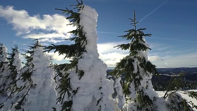 Winterlandschaft auf dem Brocken im Harz