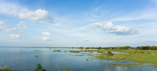 river and blue sky