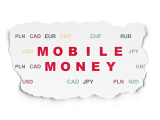 Money concept: Mobile Money on Torn Paper background