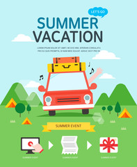Obraz premium Summer travel illustration
