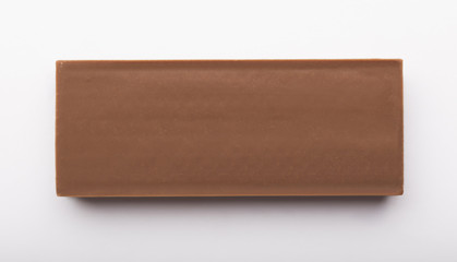 Back side of the chocolate bar isolated