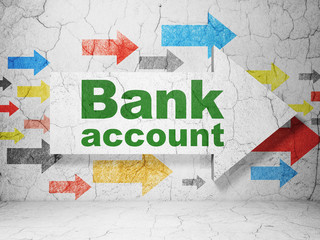 Banking concept: arrow with Bank Account on grunge wall background