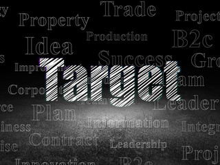 Fototapeta premium Finance concept: Target in grunge dark room