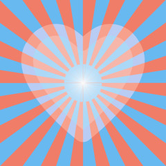 light blur heart on sunburst background,vector Illustration EPS10