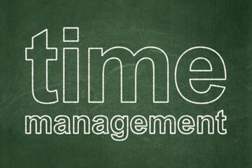 Obraz premium Timeline concept: Time Management on chalkboard background