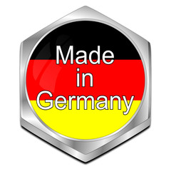 Made in Germany button - 3D illustration