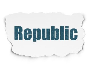 Politics concept: Republic on Torn Paper background