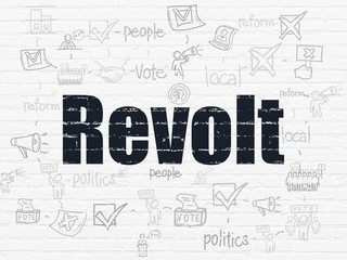 Politics concept: Revolt on wall background