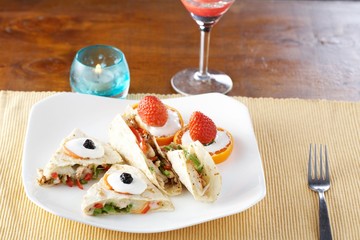 Quesadilla  on table