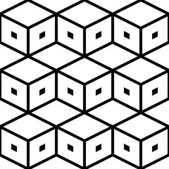 Seamless Cube and Stripe Pattern