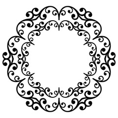 Elegant vector round black ornament in classic style. Abstract traditional pattern with oriental elements, Classic vintage pattern