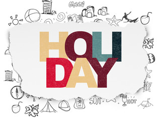 Tourism concept: Holiday on Torn Paper background