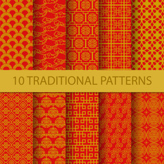 10 chinese patterns endless texture.