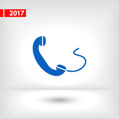 Obraz premium Phone, flat icon, vector illustration. Flat design style