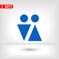 Male and female sign icon, vector illustration. Flat design style