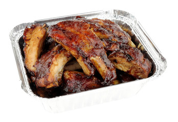 Hoisin Sauce Pork Ribs In Foil Take Away Tray