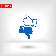 thumb up icons, vector illustration. Flat design style  