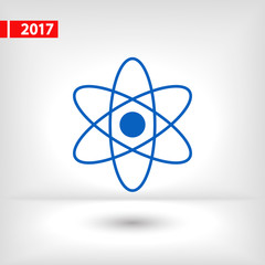 abstract physics science model icon, vector illustration. Flat design style
